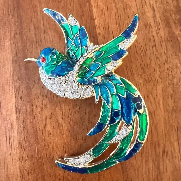 Vintage Enamel Bird Brooch - Picture 6 of 6
